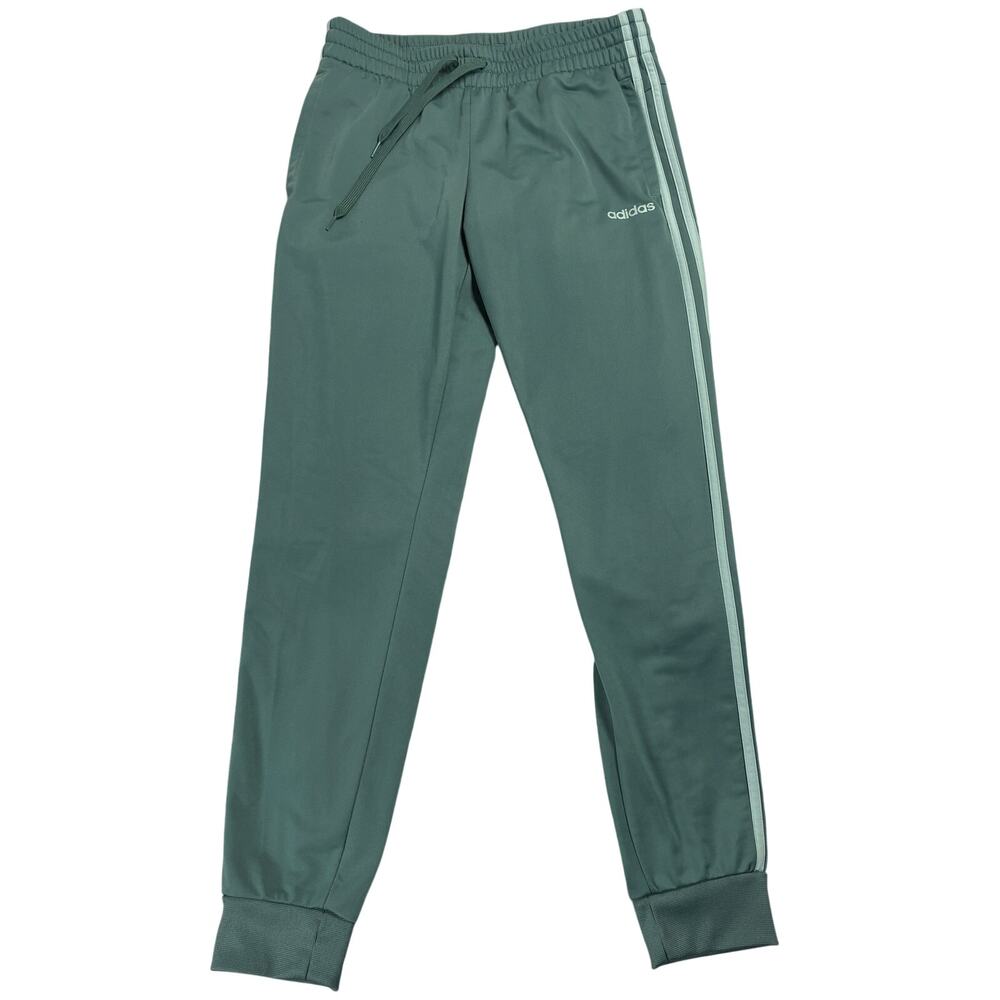 adidas Green Track Pants with White Side Stripes